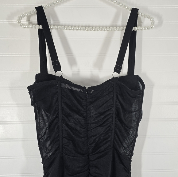 Heiress Beverly Hills Black Mesh Bodycon Corset Sheer Dress XS - Picture 8 of 13